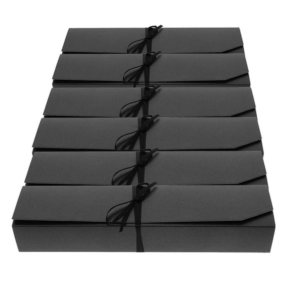KALLORY 6pcs Black Paper Chocolate Truffle Gift Box Sleek Rectangular Design for Any Occasion