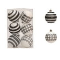thumbnail image 1 of 6pcs Christmas Ball Tree Decorations, Black White Boho Shatterproof Christmas Ball Ornaments Set, 2.36x2.76in Boho Modern Hanging Ornament for Xmas Holiday Party Decor(B), 1 of 6