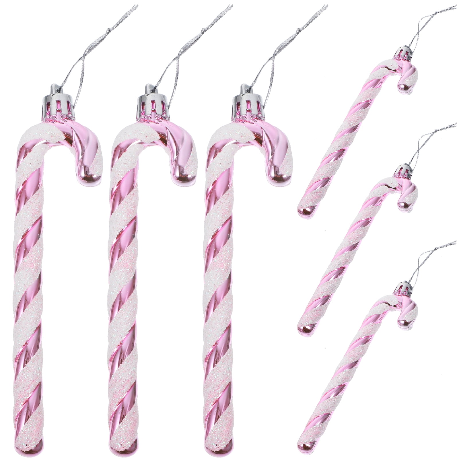 6pcs Christmas Candy Cane Decor Plastic Candy Cane Christmas Tree