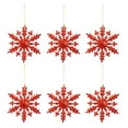 thumbnail image 1 of 6pcs, Christmas Hanging Snowflakes, Large Glitter Snowflakes Ornaments Plastic Snowflake Winter Indoor Outdoor Christmas Tree Holiday Decor, 1 of 7