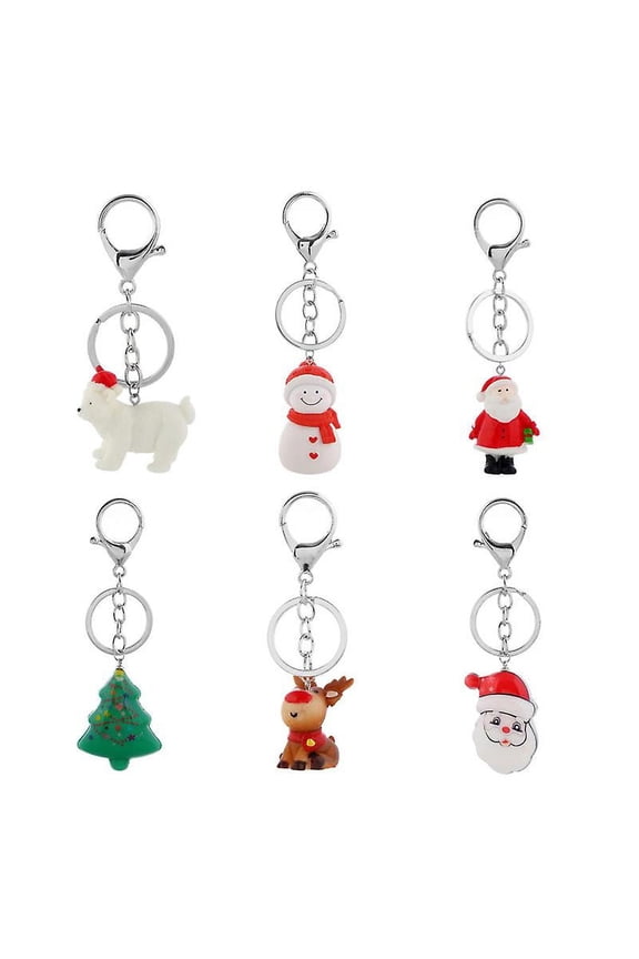 6pcs Christmas Keychains