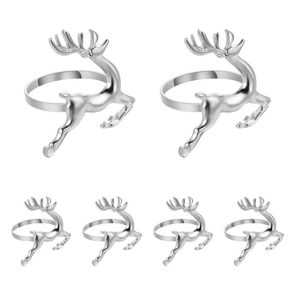 Greenadscape Alloy Napkin Rings Elegant Design For Dinner 6Pcs 2.16X1.77X2.55In