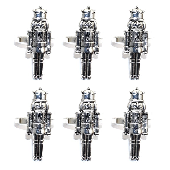 Pack of 6 Nutcrackers Soldier Napkin Rings Christmas Decorations Restaurant Table Decor Vintage Napkin Buckle Holder