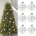 thumbnail image 1 of 6pcs Christmas Shatterproof Ornaments,Shimmering Iridescent Christmas Baubles,Christmas Ornaments Pendant Ball,Clear Plastic Ornaments for Christmas Tree Winter New Year Party Supplies,Clear,4cm, 1 of 5