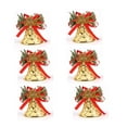 thumbnail image 1 of 6pcs Christmas Tree Bell Ornaments With Bow - Festive Decorative Bells for Holiday Decor Christmas Tree Hanging Decoration, 1 of 8