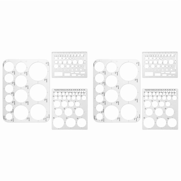 6pcs Circle Templates for Drafting Flexible Circle Stencils with Geometric Shapes 6 Sizes Plastic Measuring Rulers