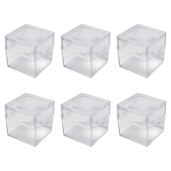 6pcs Clear Bugs Magnifier Boxes For Kids Nature Exploration Square Design With Viewing Lens Science Classroom Supply