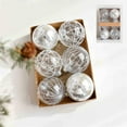 thumbnail image 1 of 6pcs Clear Glitter Christmas Ball Ornaments, 80MM/3.14'' Christmas Decorations Christmas Tree Hanging Pendants Wind Decoration Window Shaped Hanging Ornaments, 1 of 5