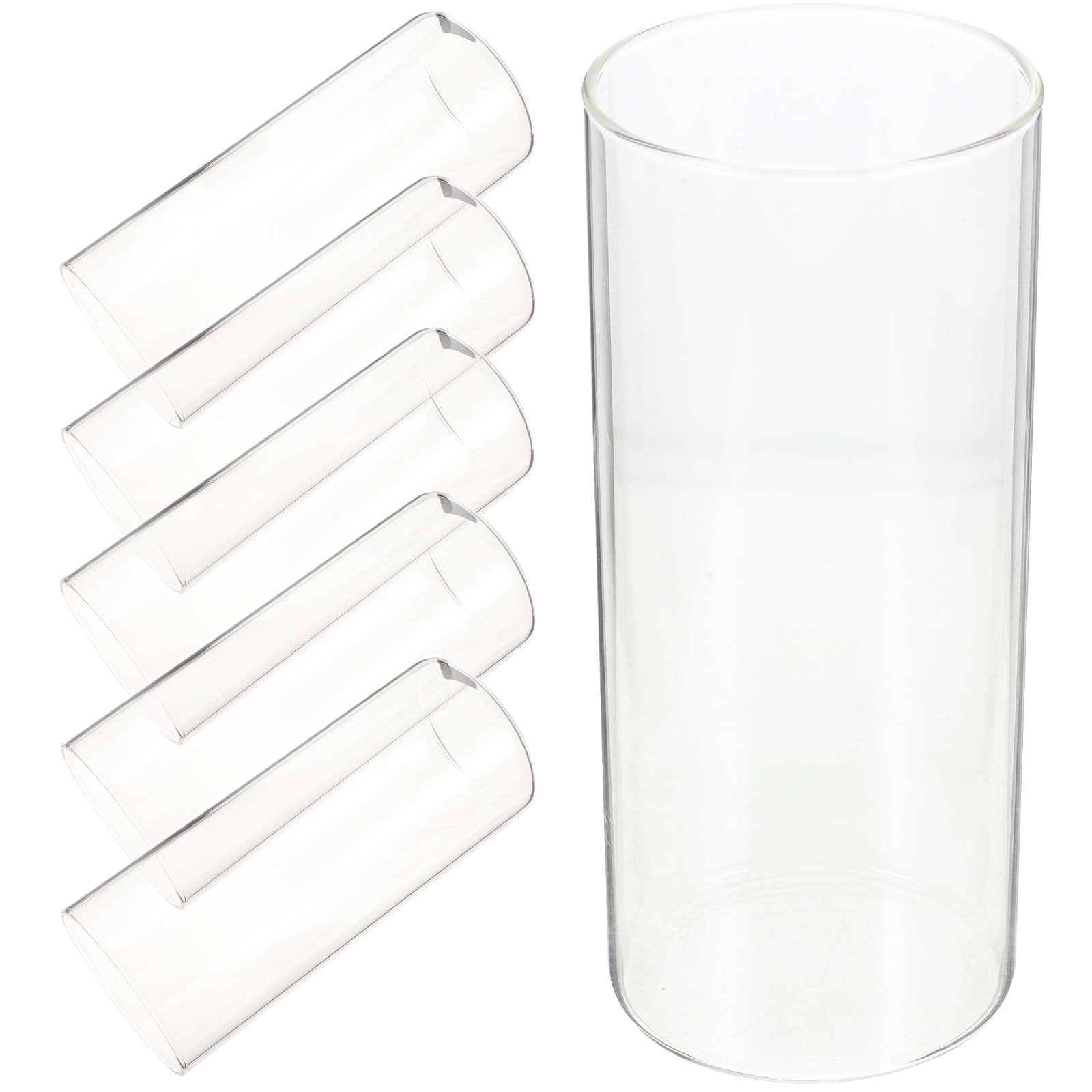 6pcs Clear Hydroponic Glass Vase Desktop Glass Vase Clear Cylinder