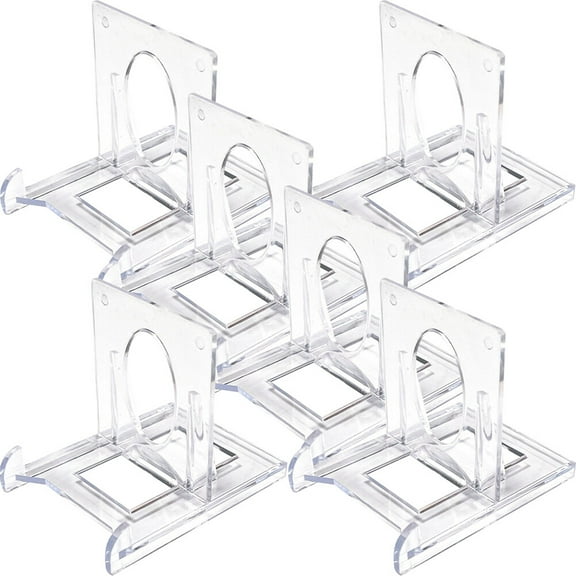6pcs Clear Plastic Easels Stand Plate Holder Pictures Display Stand Card Holder