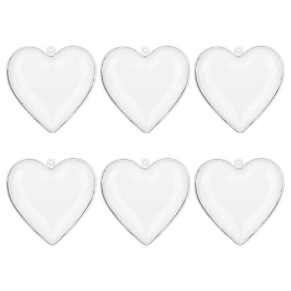 6pcs Clear Plastic Ornament Balls for Christmas Tree Customizable Decoration