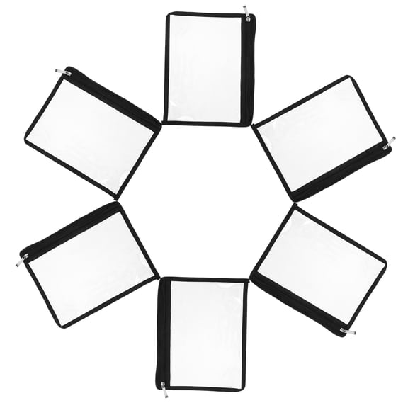 6pcs Clear Zipper Pouches Multipurpose Pvc Waterproof Pouch Document File Cosmetic Organizer For Wallet Pencil