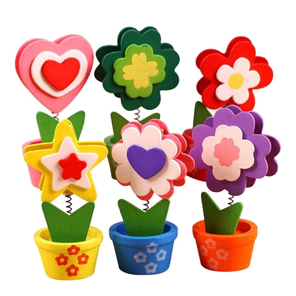 6pcs Clips Useful Flower Shape Design Photo Decoration Clips Exquisite Wooden House Clips (Mixed Style)