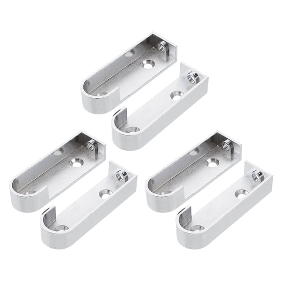 6pcs Closet Pole Socket Wardrobe Pole Flange Socket Iron Closet Rod Support