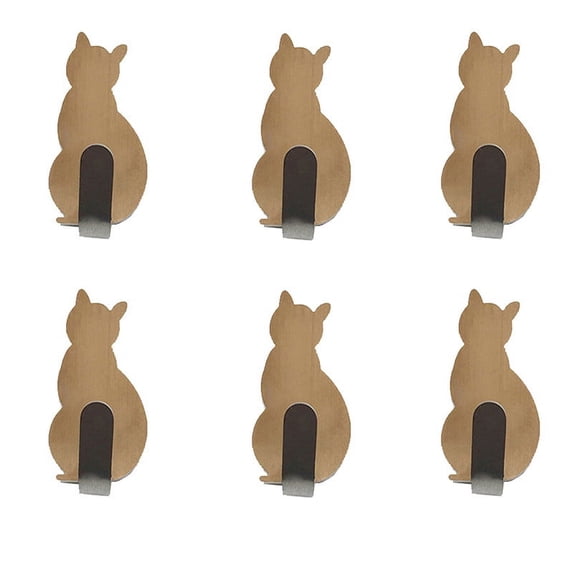 6pcs Coat Hooks Decorative Door hat Hook cat Coat Key Holder Utility cat Hook Coat Racks cat Hooks Macrame Shelf Wall Hanging Stick on Wall Hooks Hanger Tableware Stainless Steel