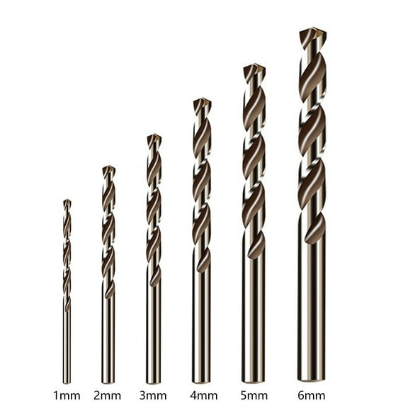 6pcs Cobalt Drill Bit Set for Metal Stainless Steel 1-6mm
