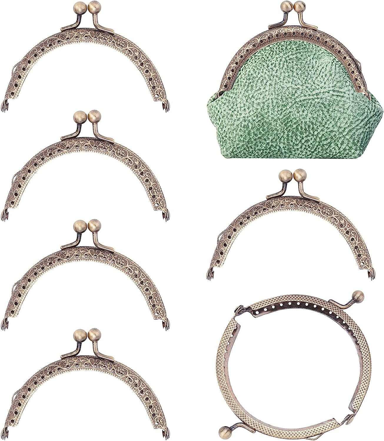 6pcs Coin Purse Bag Frame Kiss Clasp Lock Retro Metal Purse Clasp
