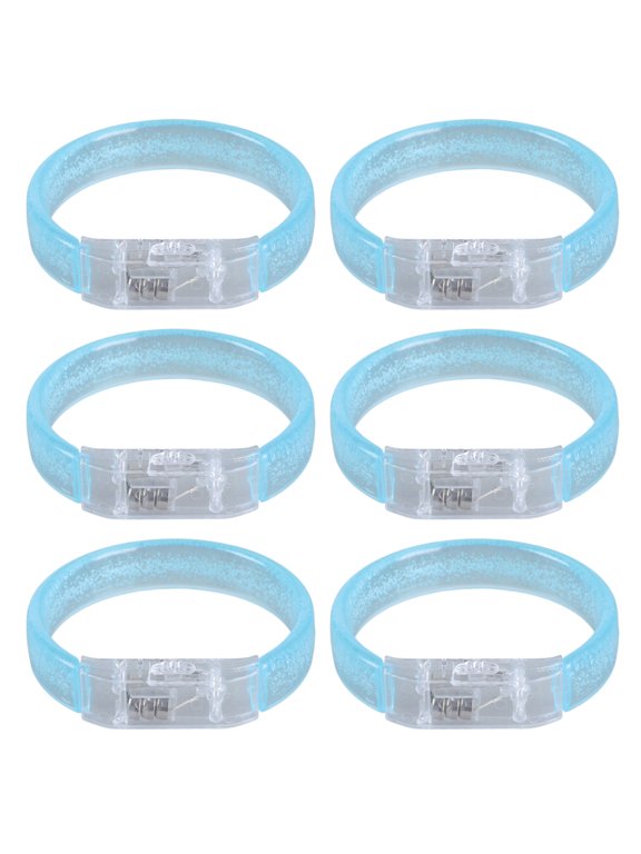 6pcs Colorful LED Bubble Bracelets for Night Event Glowing In The Darks Wristbands Jewelry for Parties and Night Event