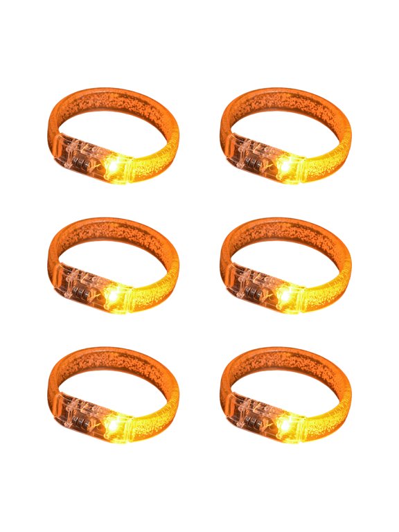 6pcs Colorful LED Bubble Bracelets for Night Event Glowing In The Darks Wristbands Jewelry for Parties and Night Event