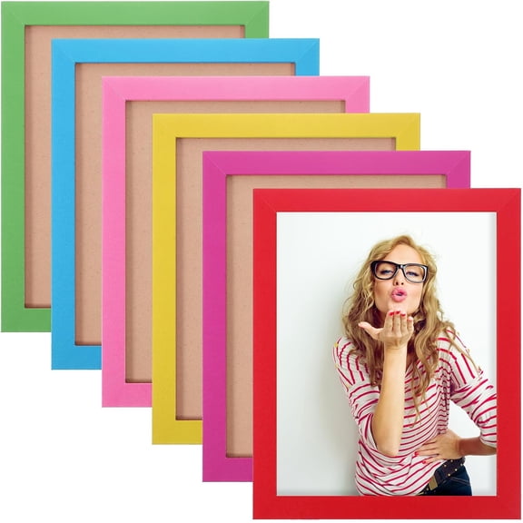 6pcs Colorful Picture Frame 8x10 Picture Frame, Glitter Photo Frames Tabletop Photo Display Cute and Fun for Desktops, Display Cases, Bedrooms, Living Rooms, Photos, And Handicrafts-6 Colors