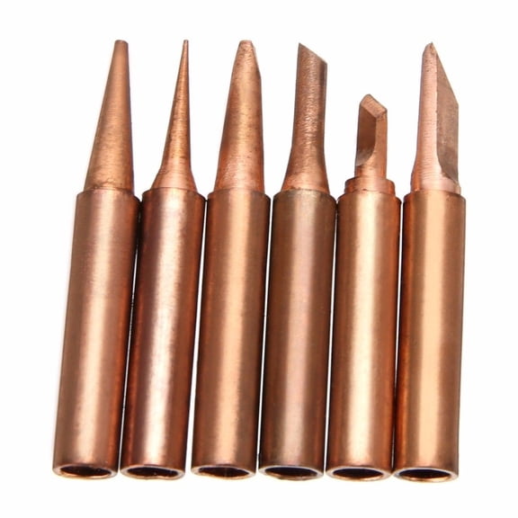 6pcs Copper Solder Iron Tips 900M-T Free Soldering Welding Tool Set