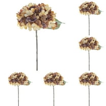 6pcs Cream Artificial Hydrangea Flowers with Stems 13" Silk Faux Hydrangea Bouquets for Wedding Party Home Table Centerpieces, Yellow, Indoor/Outdoor Decor