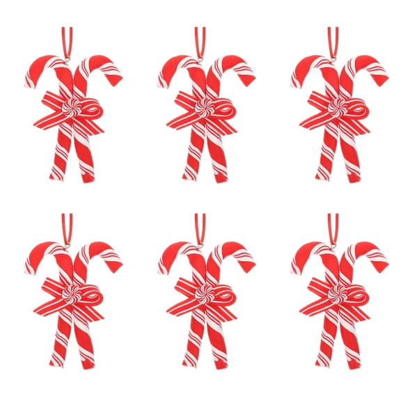 LABRIMP Festive Red Polymer Clay Sweets Adorn for Holiday, and Realistic Texture (6Pcs)