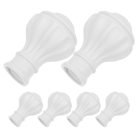 Masteelf White Curtain Rod End Caps Decorative Finials for Living Room Elegance Durable