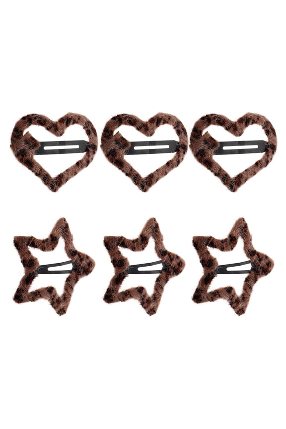 6pcs Cute Hair Accessories For Girls Leopard Print Snap Hair Clips For Thin Hair Decorative Hair Barrettes For Women Hair Styling Clips