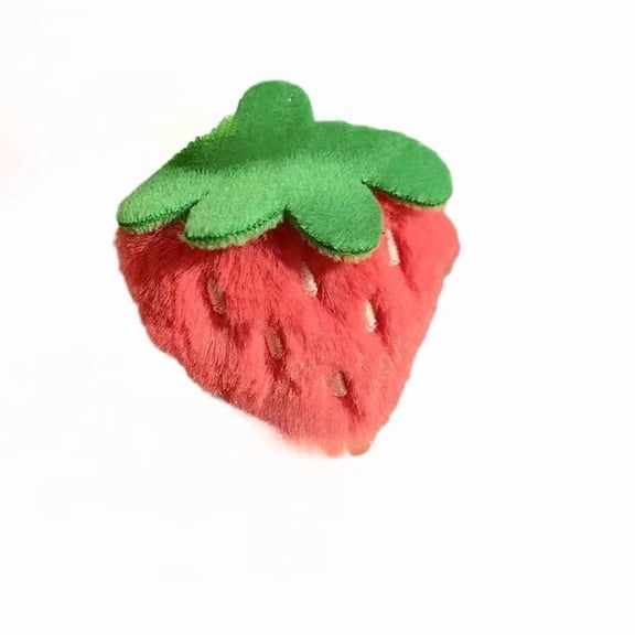 6pcs Cute Strawberry Bangs Hair Clips for Women Side Duckbill Clips Sweet Plush Hairpins for Women Forehead Bangs Hair Accessories