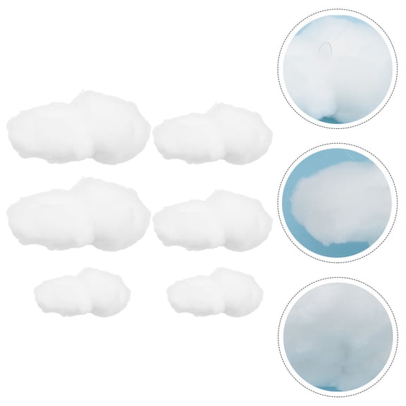 PENIKOKO 6Pcs White Cloud Hanging Decorations Artificial Props for Bedroom and Living Room