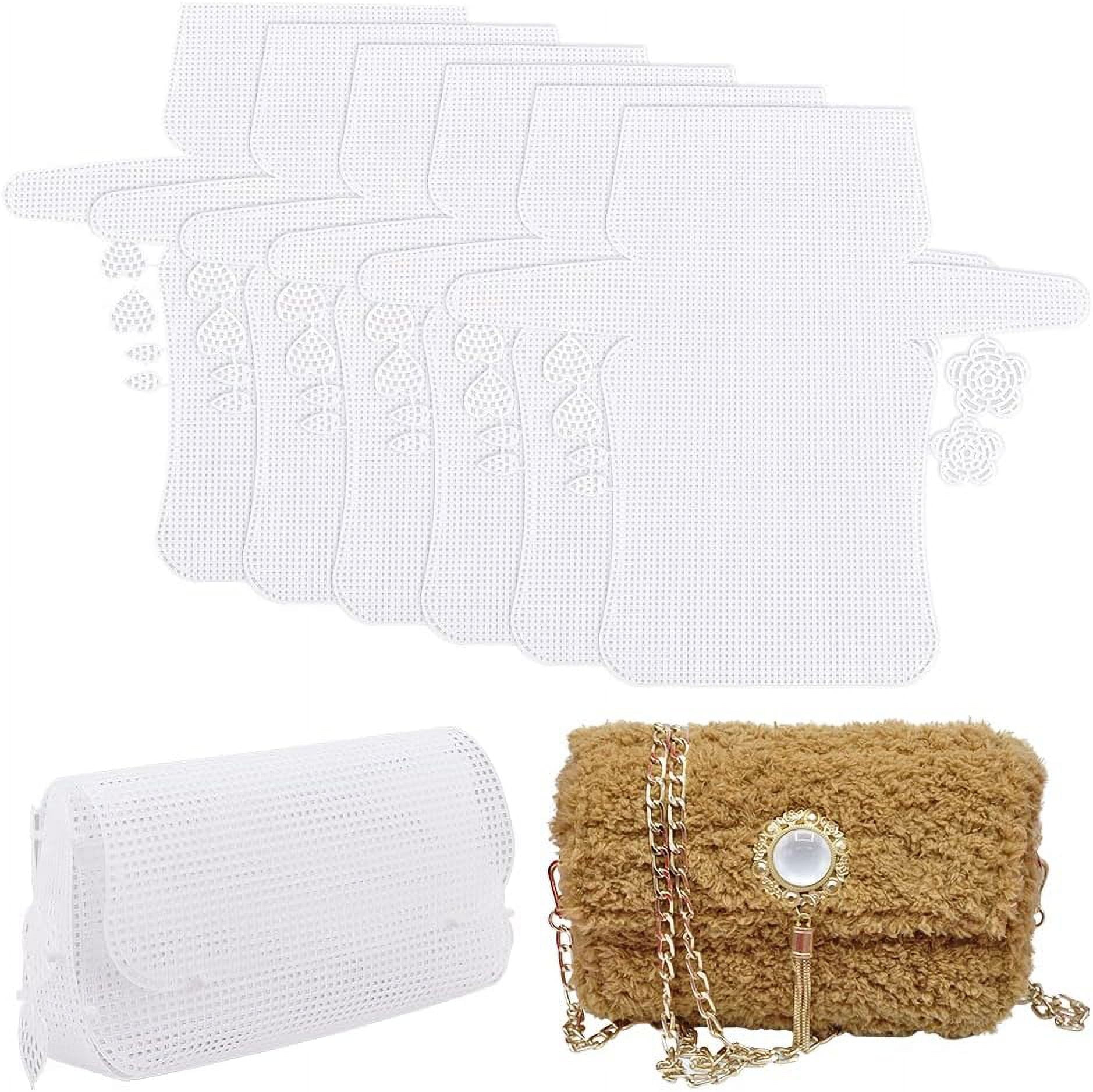 แผ่นพลาสติกสำหรับงาน DIY – แผ่นตาข่าย 4 แผ่น สำหรับถักกระเป๋าโครเชต์ งานปัก และงานฝีมือต่างๆ