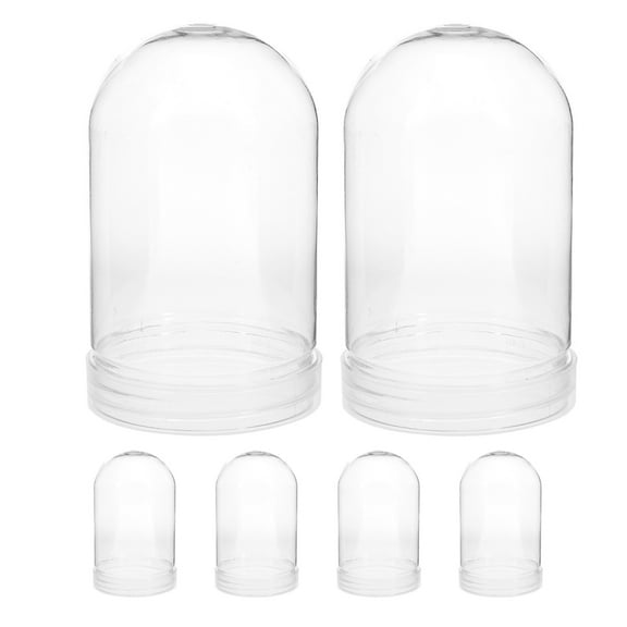 6pcs DIY Snow Globe Kit Clear PET Dome with Screw Off Cap for Home Decor and Craft Projects Festive