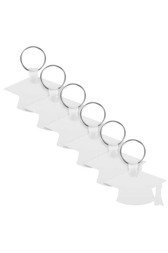 6Pcs White Sublimation Keychain Ornaments Blank Heat Transfer Craft for Decor