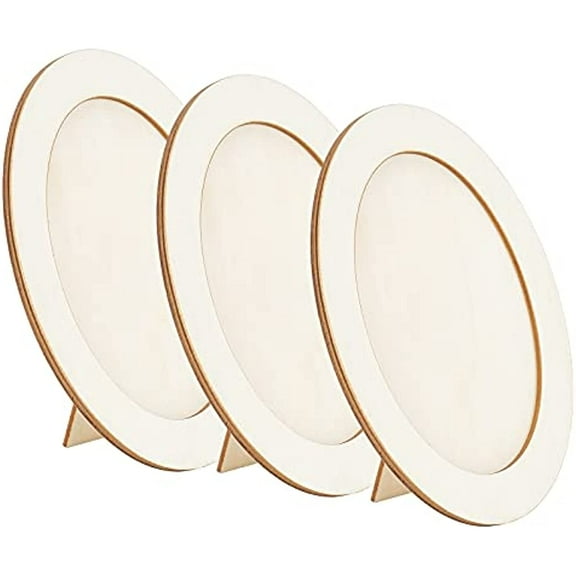 6pcs DIY Wood Photo Frame Kit Wooden Oval Photo Display Frame Stand Up Picture Artwork Frame Unfinished Frame to Paint