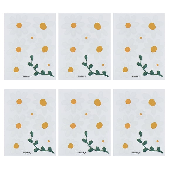 6pcs Daisy Wall Decal Flower Wall Stickers style Floral Stickers PVC Wall Decor Decals Self Adhesive Sticker for Scrapbooking Card Making Home Bedroom Decoration 20x15cm