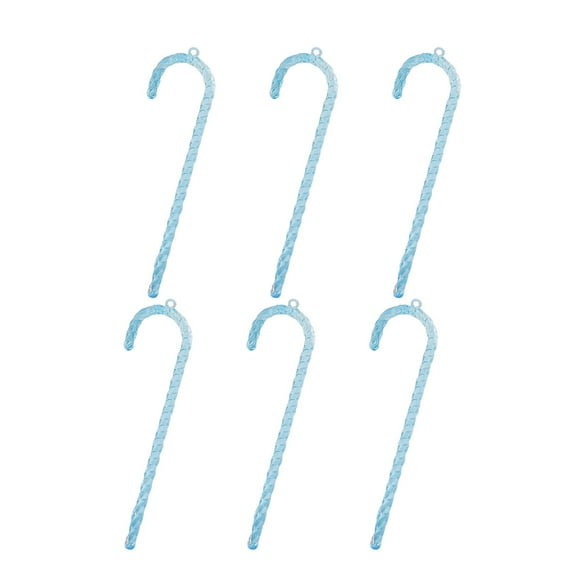 6pcs Transparent Acrylic Candy Cane Hanging Decorations for Classic Holiday Parties Winter Birthdays and Festive Home 6PCS