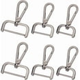 thumbnail image 1 of 6pcs Detachable Snap Hook Swivel Clasp 3 Sizes Metal Swivel Snaps Hooks with D Rings 1/1.2/1.5 Inch Lanyards Trigger Snap Hooks Push Gate Clip Lobster Claw Clasp for DIY Bags Crafts Gunmetal Colorful, 1 of 7