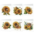thumbnail image 1 of 6pcs Diamond Painting Kit Greeting Card, Sunflower 5D DIY Diamond Handmade Holiday Greeting Card with Envelope, Christmas Gift Congratulation, 1 of 8