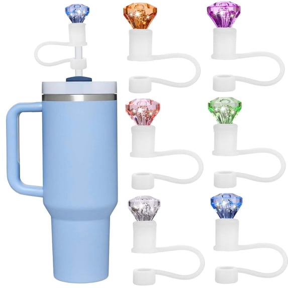 6pcs Diamond Straw Topper for Stanley Cup, Reusable Straw Cover for Stanley Cup