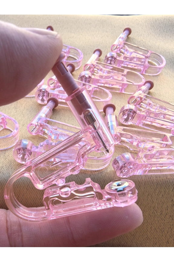 6pcs Disposable Ear Piercing Kit, Self Ear Piercing Gun Tool, Manual Safe Ear Stud Piercer for Home Use