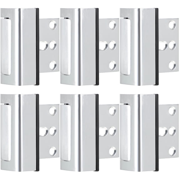 PartyKindom Door Reinforcement Lock, Spring-Loaded Design, Safe and Secure, Emergency Access, 6Pcs