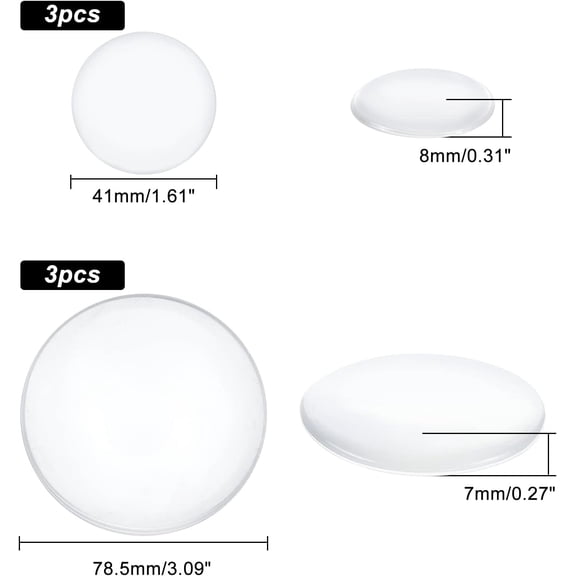 6pcs Door Stoppers Wall Protector 1.6 3 in Diameter Transparent Round Silicone Wall Shield Soft Rubber Wall Protector Round Wall Shield Cushion