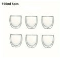 thumbnail image 1 of 6pcs Double-Wall Insulated Glass Espresso Cups 80/150/250/350/450ml Insulated Thermal Glass Coffee Mug for Tea/Juice/Milk, Latte, 1 of 9