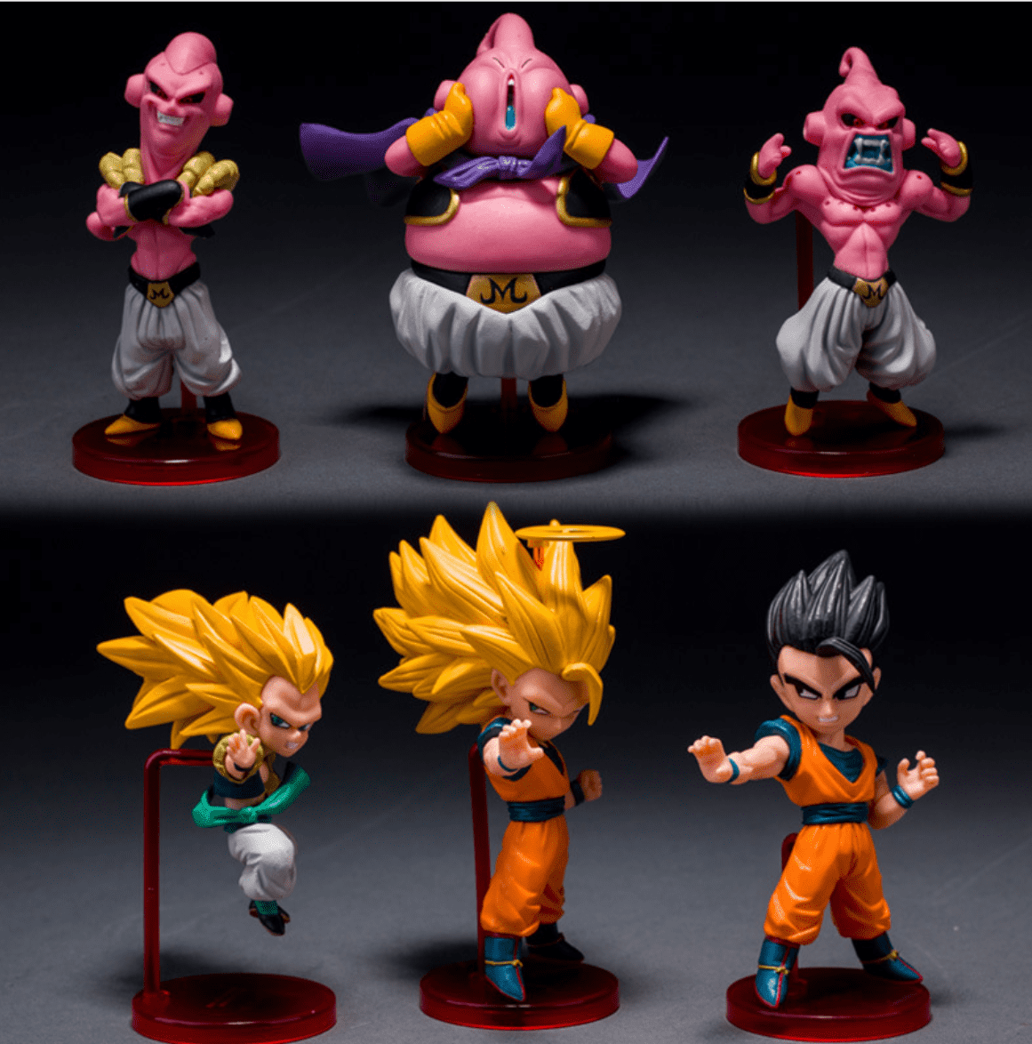 6pcs Dragon Ball Z Super Saiyan Goku Goham Buu Boo WCF