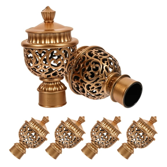 6pcs Drapery Rod End Cap Flower Pattern Curtain Rod End Closure Decorative Curtain Rod End Roman Rod End Stopper Curtain Rod End Plug Drapery Rod Finials for Home