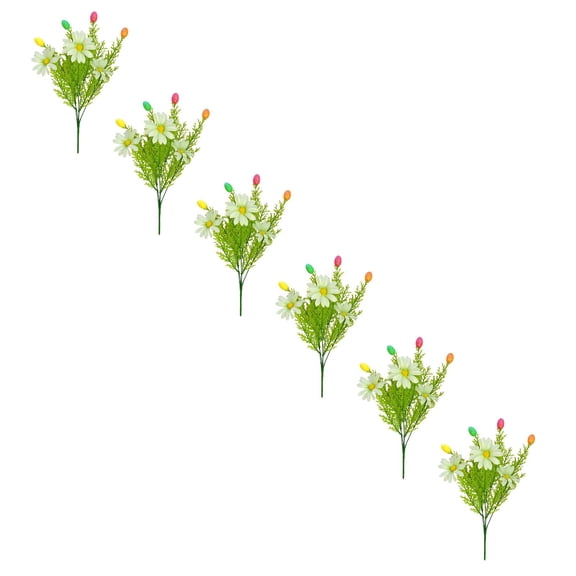 6pcs!! DreamyJuly Five Easter Daisies Easter Eggs Bunches Easter Cuttings Decorations Home Outdoor Decorations, Artificial flowers