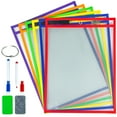 6pcs Dry Erase Pockets for Drawing & Practise, Rewritable Erase Sleeves