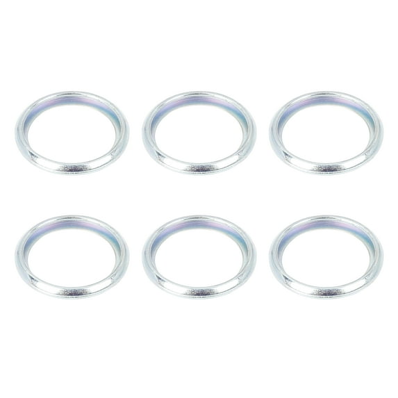 6pcs Durable M16 Silver Tone Oil Drain Plug Gasket Replacement for Subaru 803916010