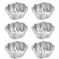 thumbnail image 1 of 6pcs Egg Tart Molds Aluminum Alloy Pudding Jelly Molds Reusable Non-stick Cake Tartlets Cupcake Flower Shape Mould Baking Tools (6pcs), 1 of 7